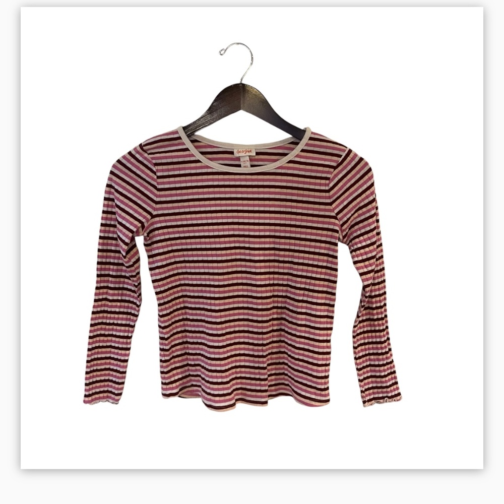 Cat & Jack Girls Long Sleeved Striped Shirt Sz 10/12